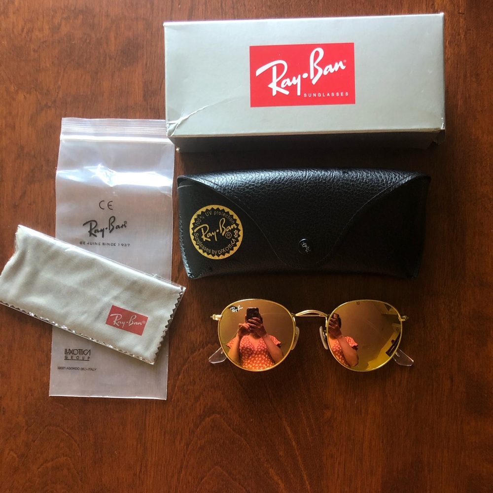 RayBan Round Flash Pink/Copper Lenses Sunglasses